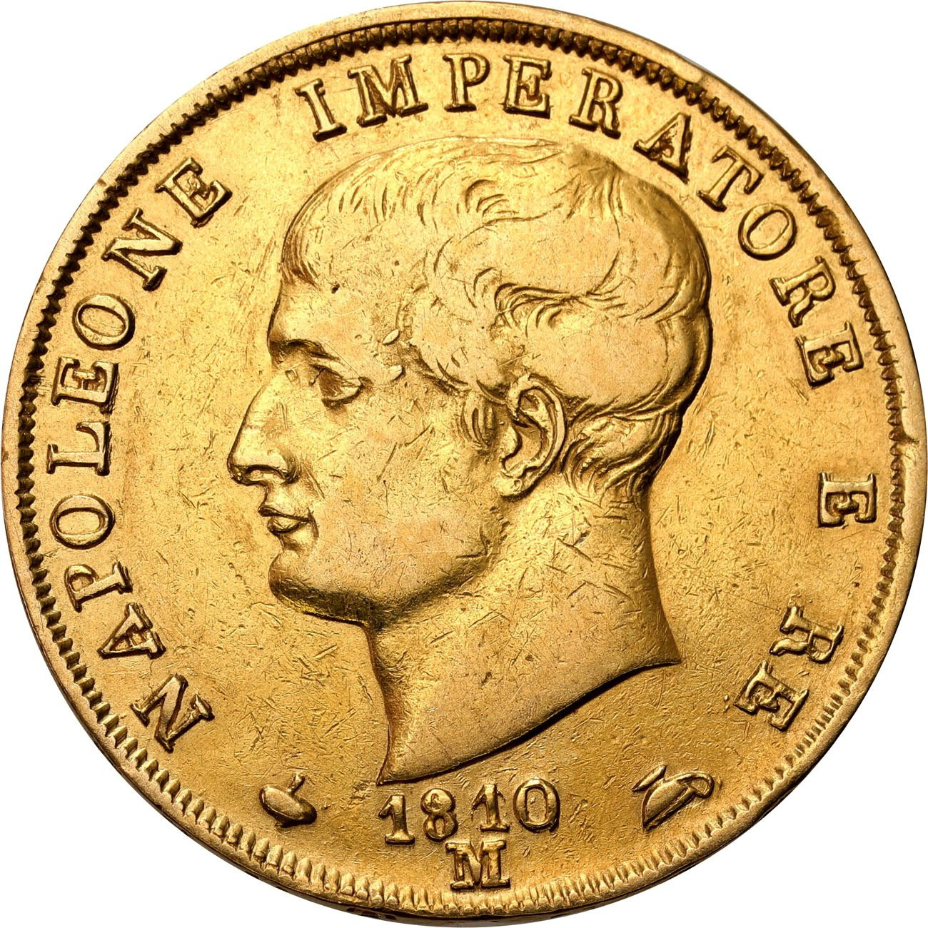 Włochy. Napoleon I (1805-1814). 40 lirów 1810 M, Mediolan